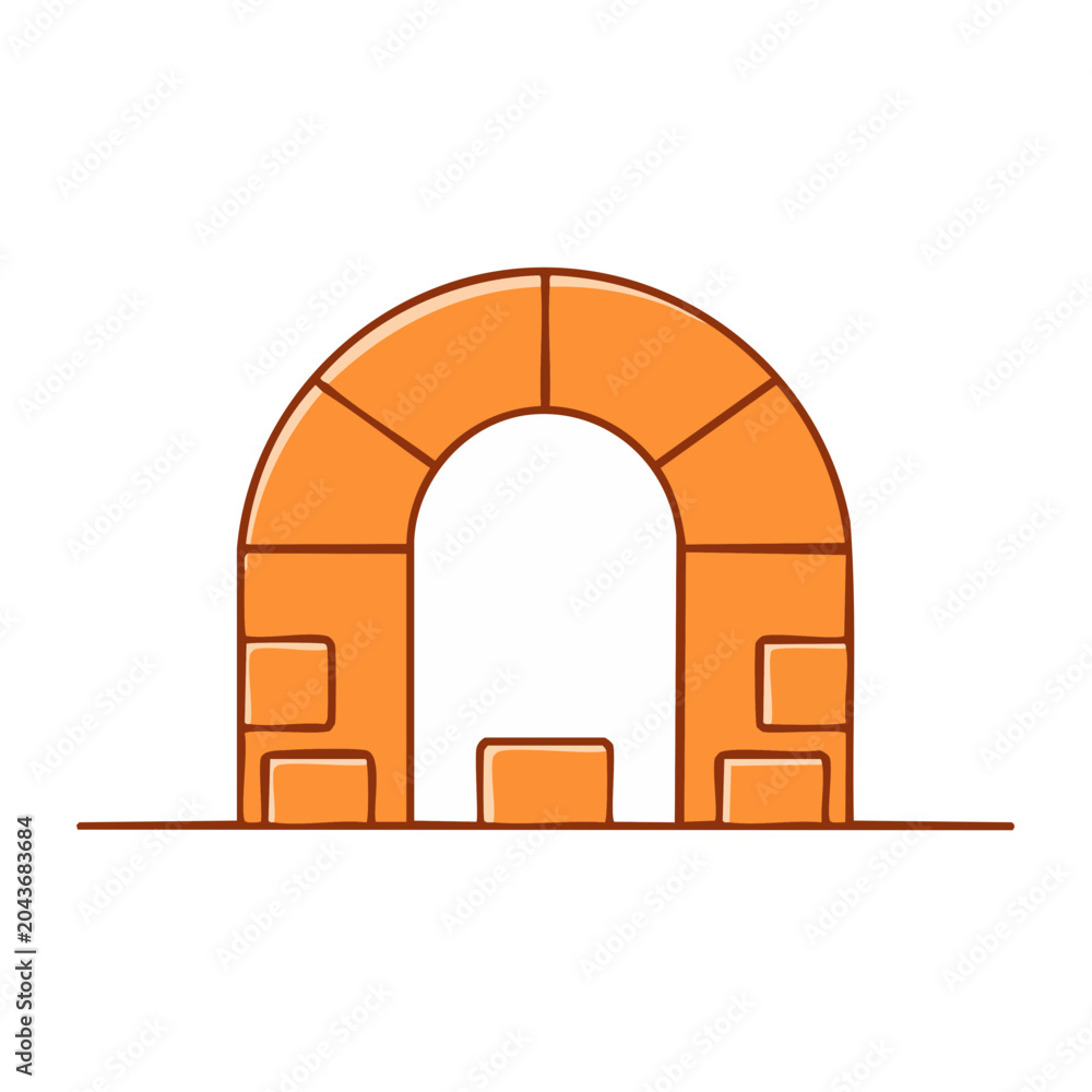Fototapeta premium Cartoon Brick Oven Icon