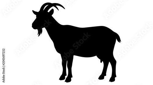 Black goat silhouette side profile