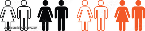 Diverse human icons in different colors and gender