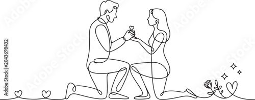 Cuadro en lienzo The guy makes a marriage proposal to his girlfriend