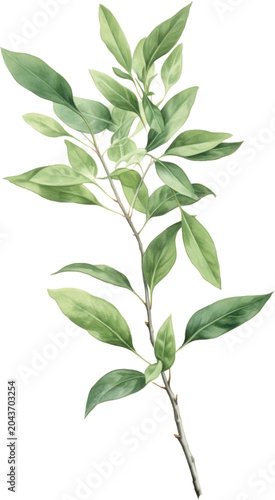Green leaves, branch, foliage, plant, nature, botanical, element