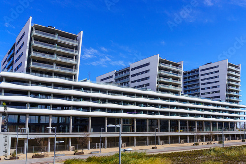 Apartment building on the navigable canal of marina badalona