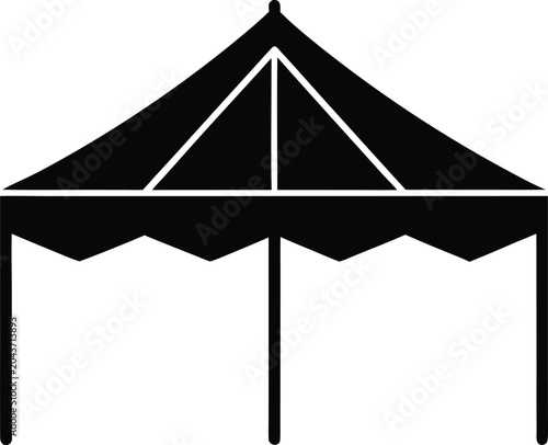 Event canopy tent vector icon template for outdoor wedding party and exhibition pavilion