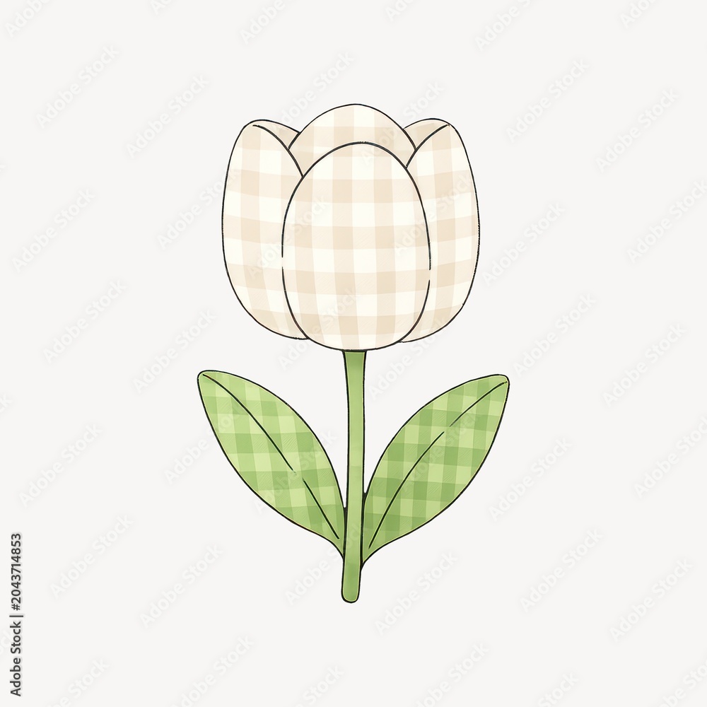 Obraz premium Checkered tulip illustration design.