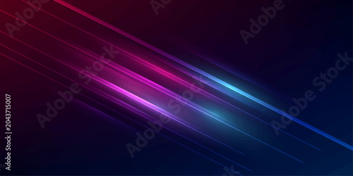 Tableau sur toile Abstract gradient background with diagonal lines and light streaks, in purple and blue hues