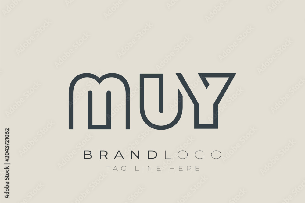 Fototapeta premium MUY abstract letter logo design. Modern Business Logo Design With Abstract Typography and Contemporary Style
