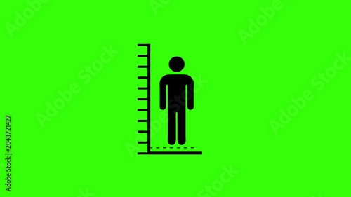 human figure being measured against ruler video measurement progression green