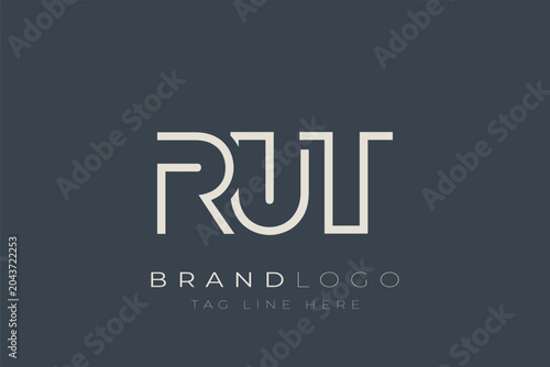 RUT abstract letter logo design. Modern Business Logo Design With Abstract Typography and Contemporary Style