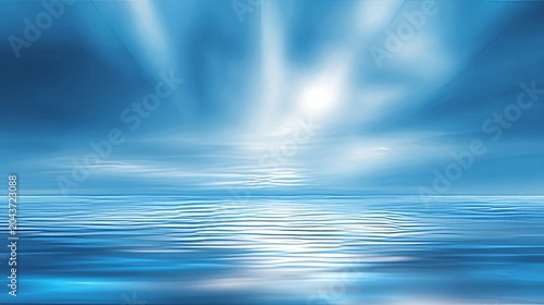 Abstract shining blue sky background with soft light gradients and a bright airy atmosphere.