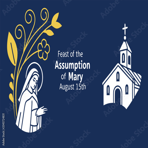 Cuadro en lienzo Assumption of Mary, Feast of the Assumption of Mary, Assumption of Mary 15th of
