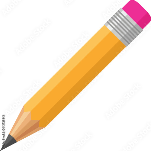 Close-up of yellow pencil tip on white background