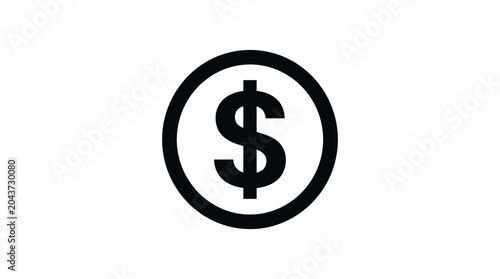 dollar sign within circle silhouette currency symbol money finance economy