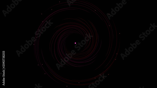 Photos Intense magenta and red energy vortex spinning around bright core in dark deep space void