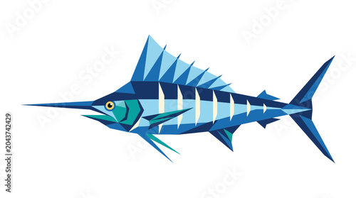 Fotografie Blue Marlin Fish Illustration