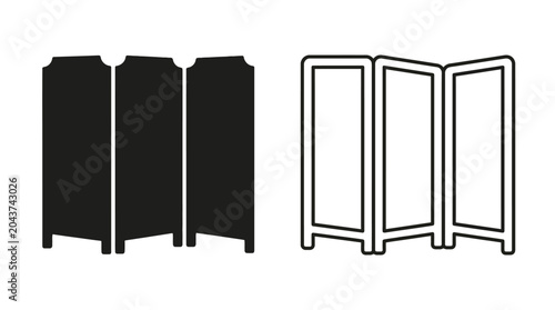 Tableau sur toile partition silhouette and line art divider folding