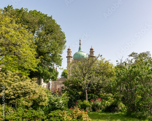 Ancient tower with dome roof in the public gardens