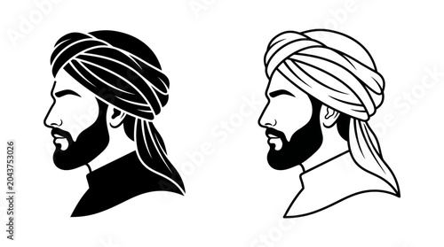 Konstfotografi two turbaned men silhouettes turban silhouette profile