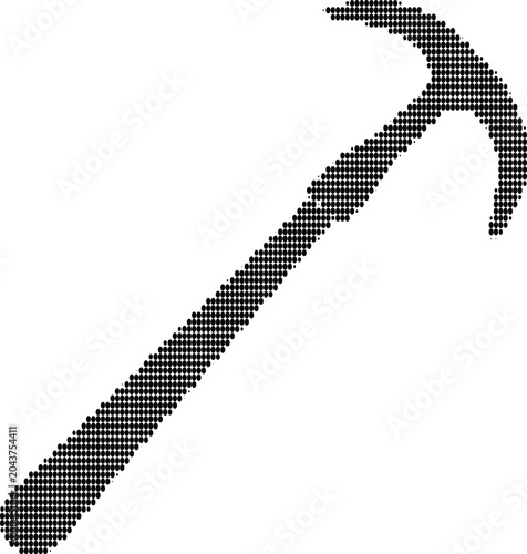 Tableau sur toile Pry bar black halftone pattern on transparency background vector illustration