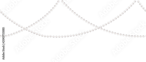 Bild auf Leinwand Watercolor seamless pearl garland border with repeating draped strands