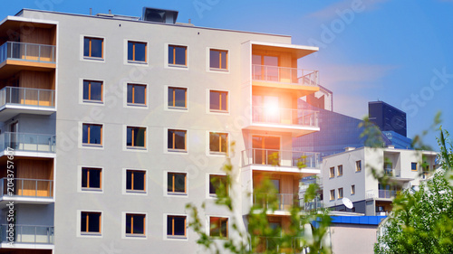 Obraz na plátně European residential architecture harmonizing with nature