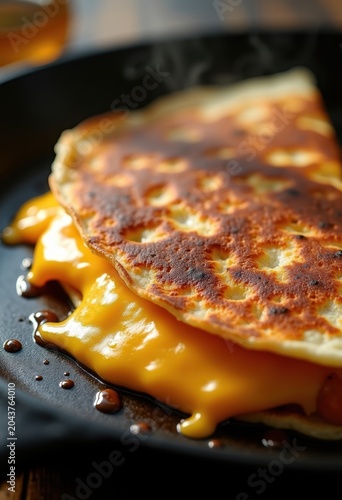 Melted Cheese Tortilla Quesadilla Griddled Perfection Golden Crispy Layers Artistic Delight