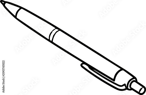 Принти на полотні Ballpoint Pen Outline Drawing - Isolated Writing Tool Icon