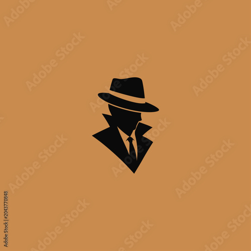 Detective icon flat vector logo design
