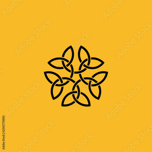 Celtic knot logo flat vector icon design
