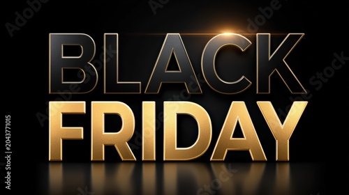 Black Friday Sale with Golden Text on an Elegant Dark Background
