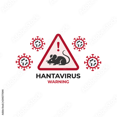 Hanta virus warning mouse flat vector icon design
