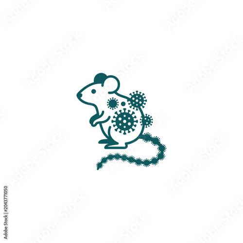 Hanta virus warning mouse flat vector icon design
