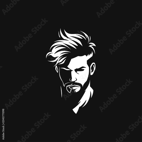 Young guy with cool hair illustration flat vector design