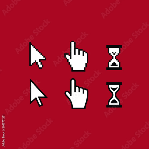 Computer mouse cursor icons flat vector design