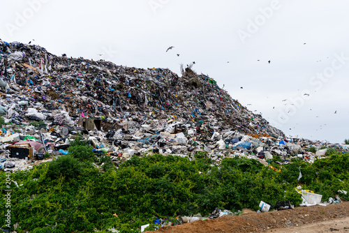 a large landfill near the city