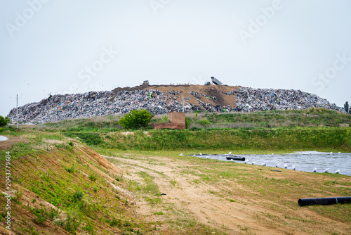 a large landfill near the city