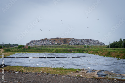 a large landfill near the city