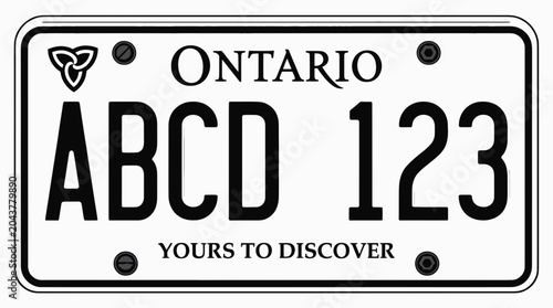 Foto Ontario License Plate - ABCD 123 - Yours to Discover