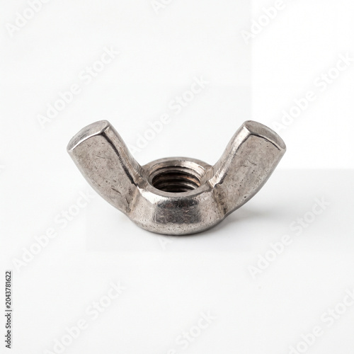 A wing nut set on a white background