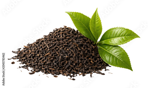 PNG Fresh tea leaves and dried blend