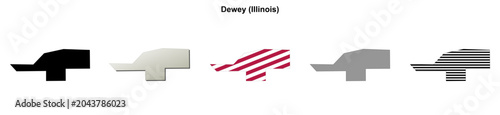 Φωτογραφία Dewey (Illinois) blank outline map set