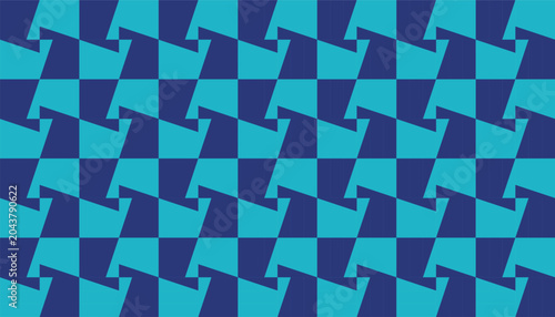 Photos Seamless geometric pattern with abstract repeating shapes in a modern two-tone palette of cyan and navy blue, modern repeating design