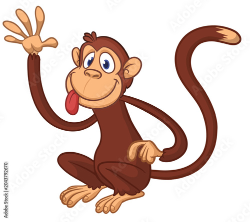 Photography Cartoon funny monkey chimpanzee with cute face expression