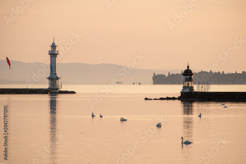 the harbor of lake geneva, 