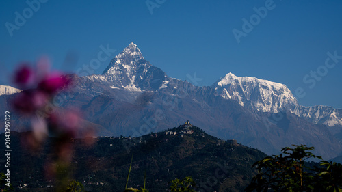 Obraz na plátně Machapuchare as seen from pokhara, himalayan mountains,