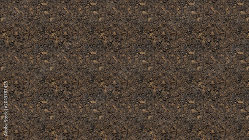Canvastavla Detailed top view of dark brown soil texture showing natural earthy ground surfa