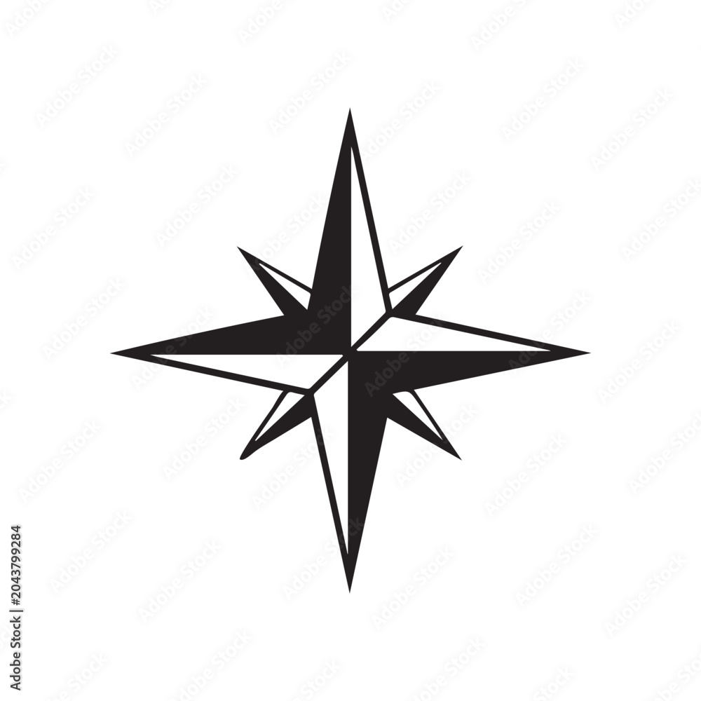 Obraz premium Classic Navigation Compass Rose Symbol for Direction, Travel, and Global Exploration Journey