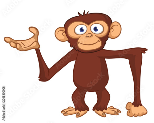 Photography Cartoon funny monkey chimpanzee with cute face expression
