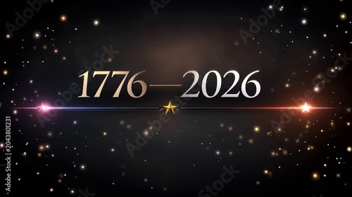 Commemoration of 250th Anniversary with Glowing Dates and Particle