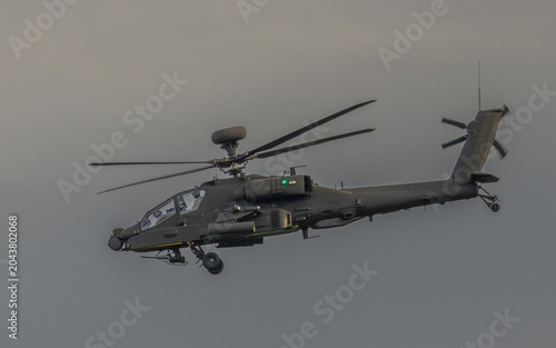 Military attack helicopter.Modern battlefield machinery. 