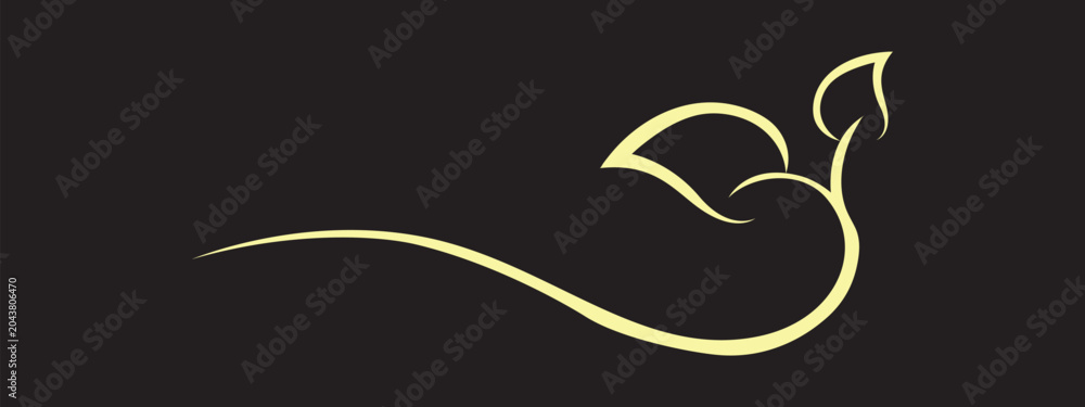 Obraz premium A stylized yellow leaf design on a for decorative purposes fathers day